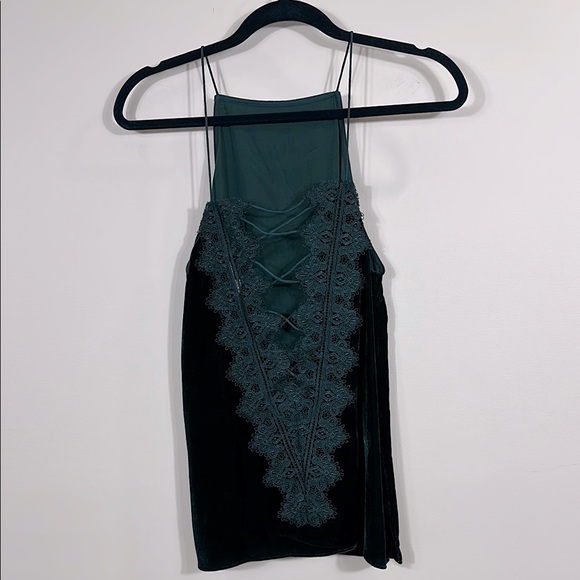 Cami NYC Tops - Cami NYC Green Emerald Burnout Velvet Charlie Cami Reversible Top Women Medium